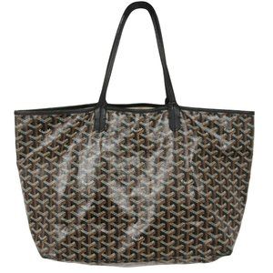 Goyard St Louis PM Tote Shoulder Bag Black Coated Canvas Wallet Pouch - 00828